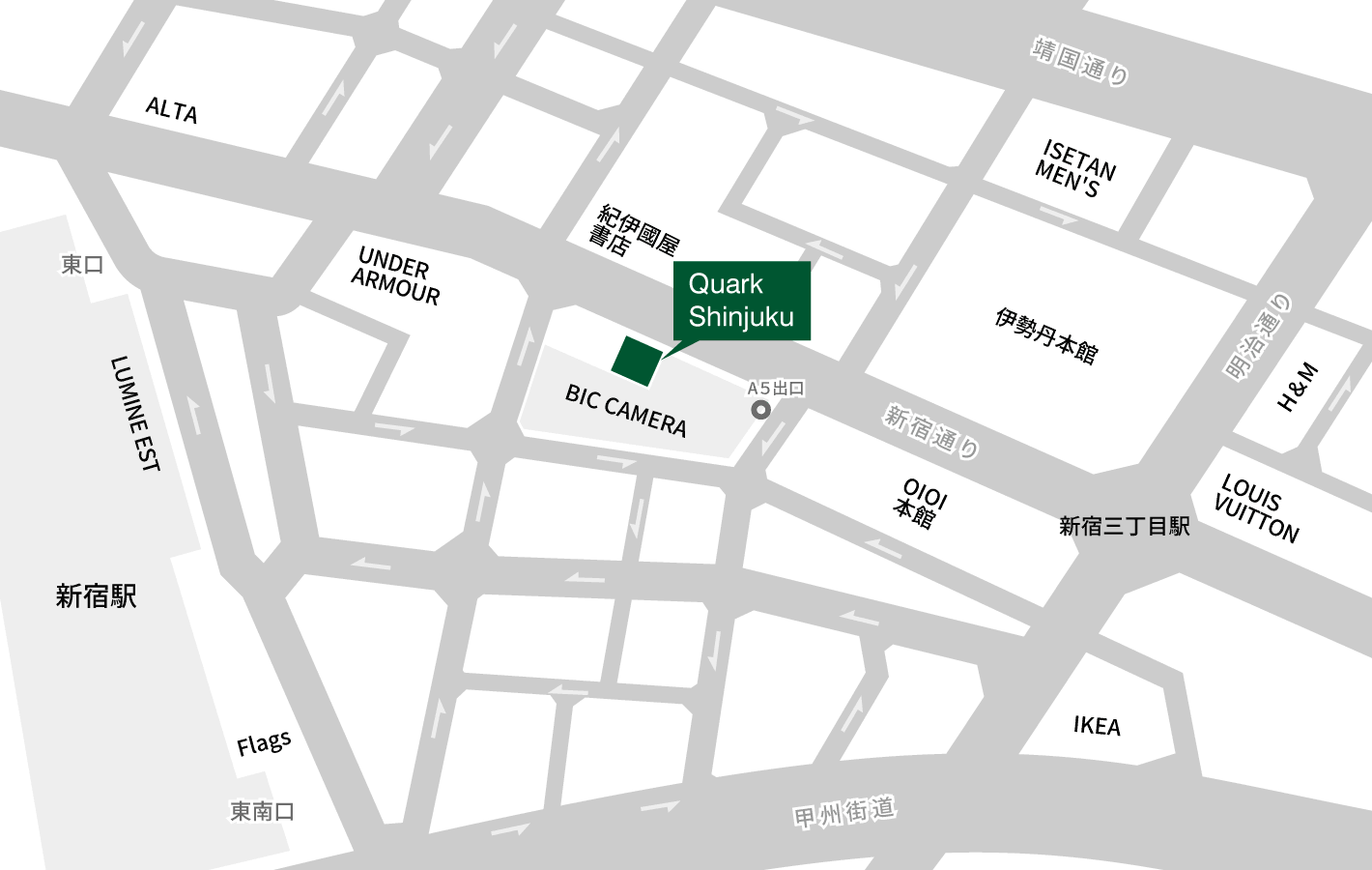 QUARK Shinjuku map